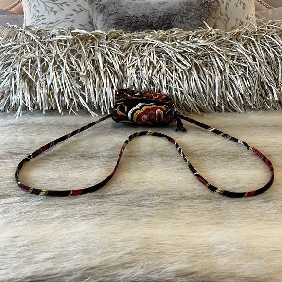 VERA BRADLEY Puccini Velcro Mini Hipster Crossbody Brown Yellow Orange Floral - Picture 11 of 14